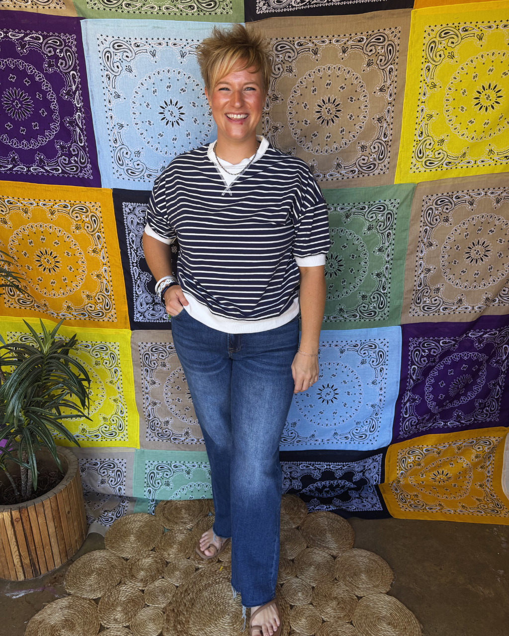 Cozy Beginnings Top in Navy