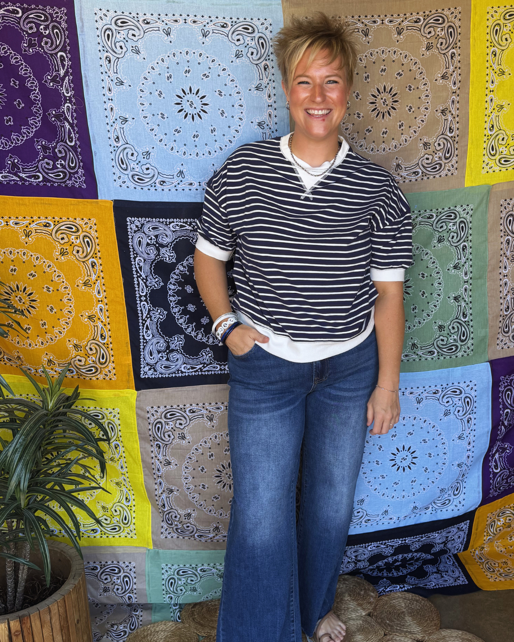 Cozy Beginnings Top in Navy
