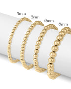 5mm Gold Beaded Stretch Bracelet - Water Resistant