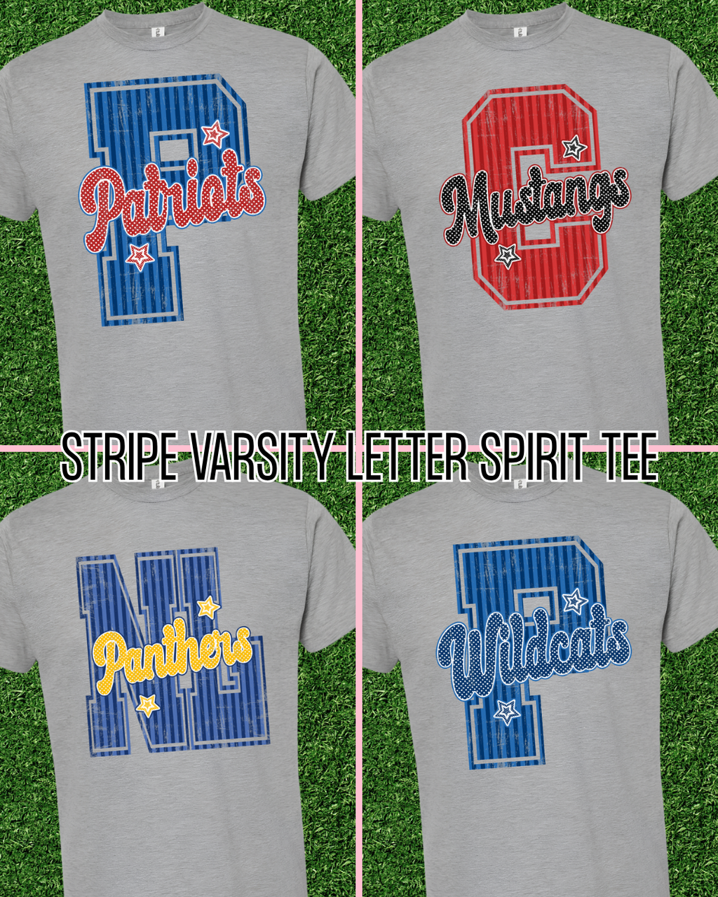Stripe Varsity Letter Spirit Tee