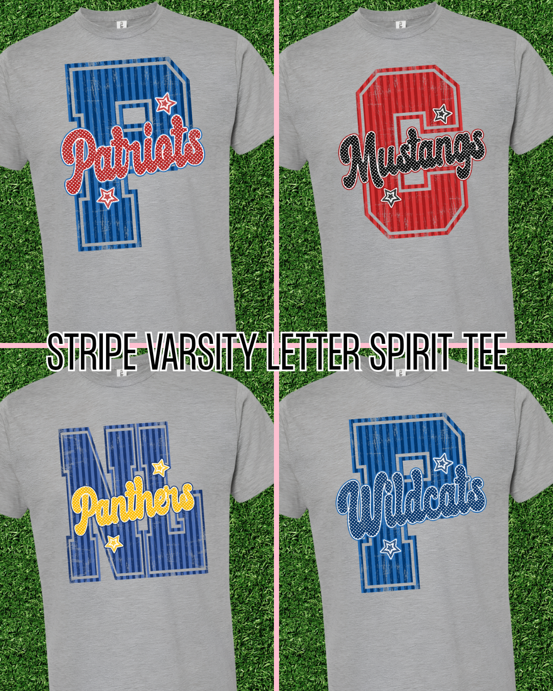 Stripe Varsity Letter Spirit Tee