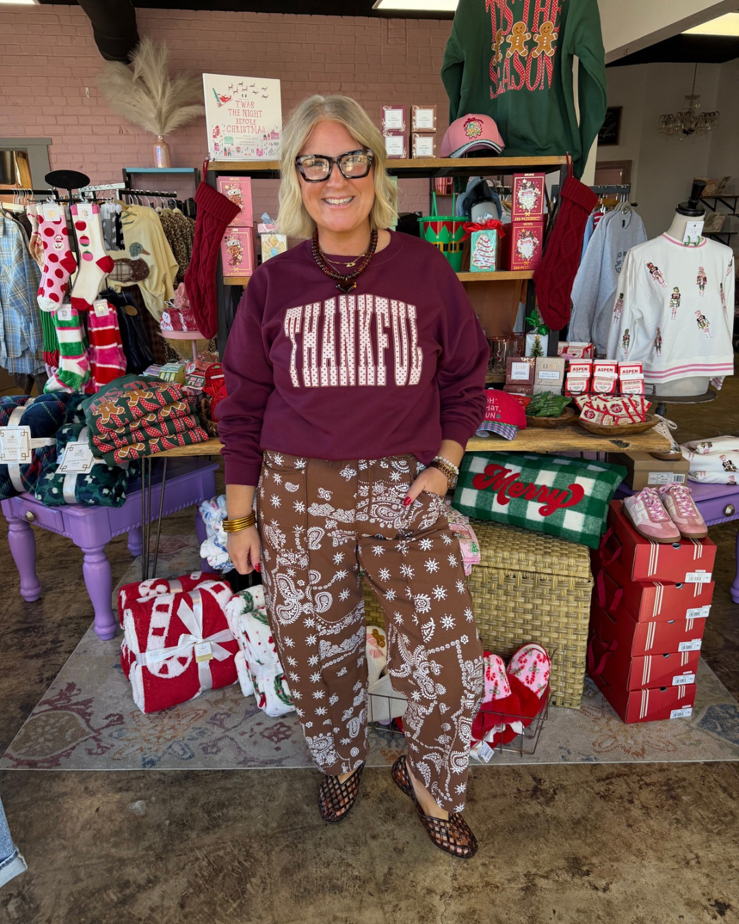Polka Dot Thankful Sweatshirt