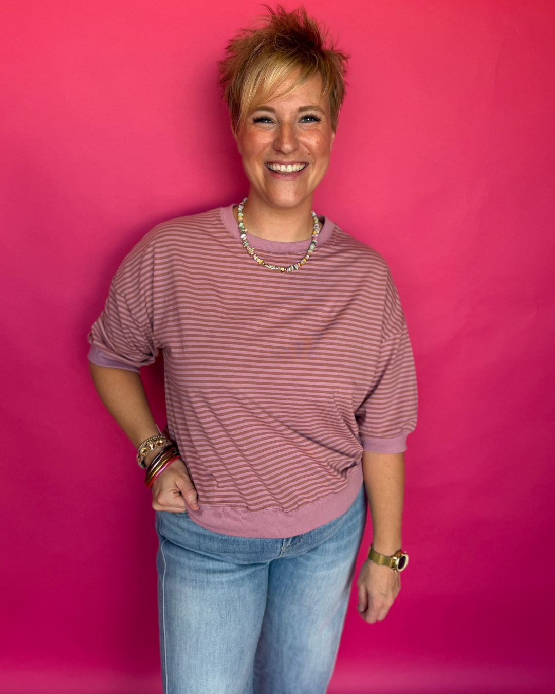 Cozy Beginnings Top in Rose