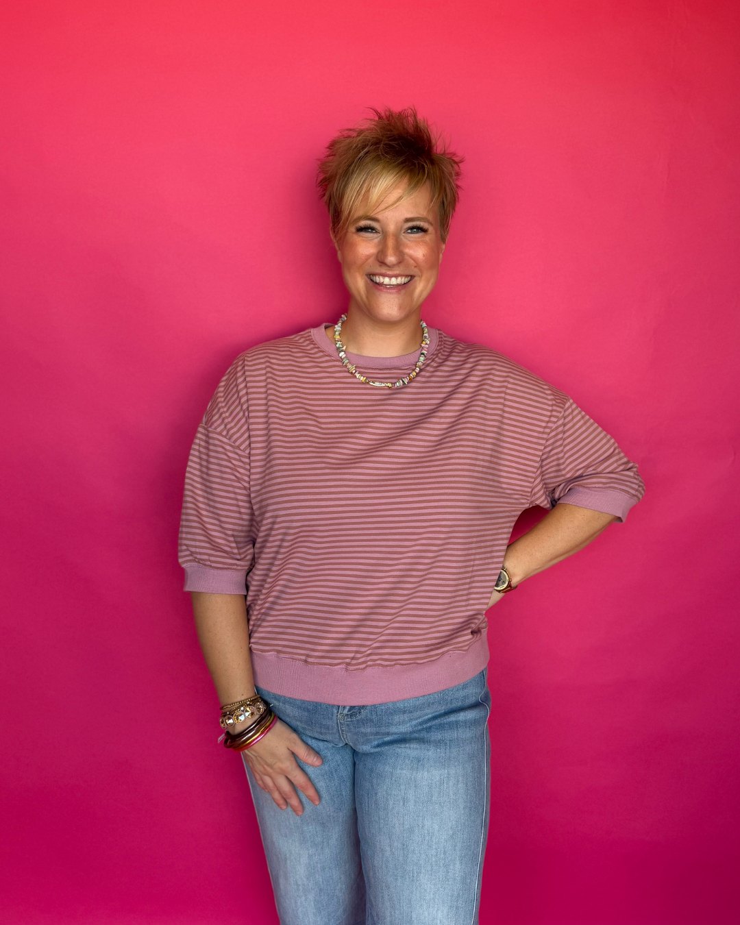 Cozy Beginnings Top in Rose