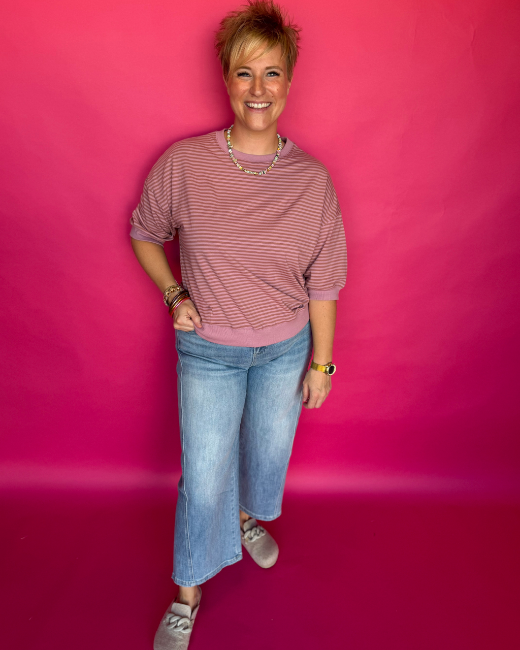 Cozy Beginnings Top in Rose