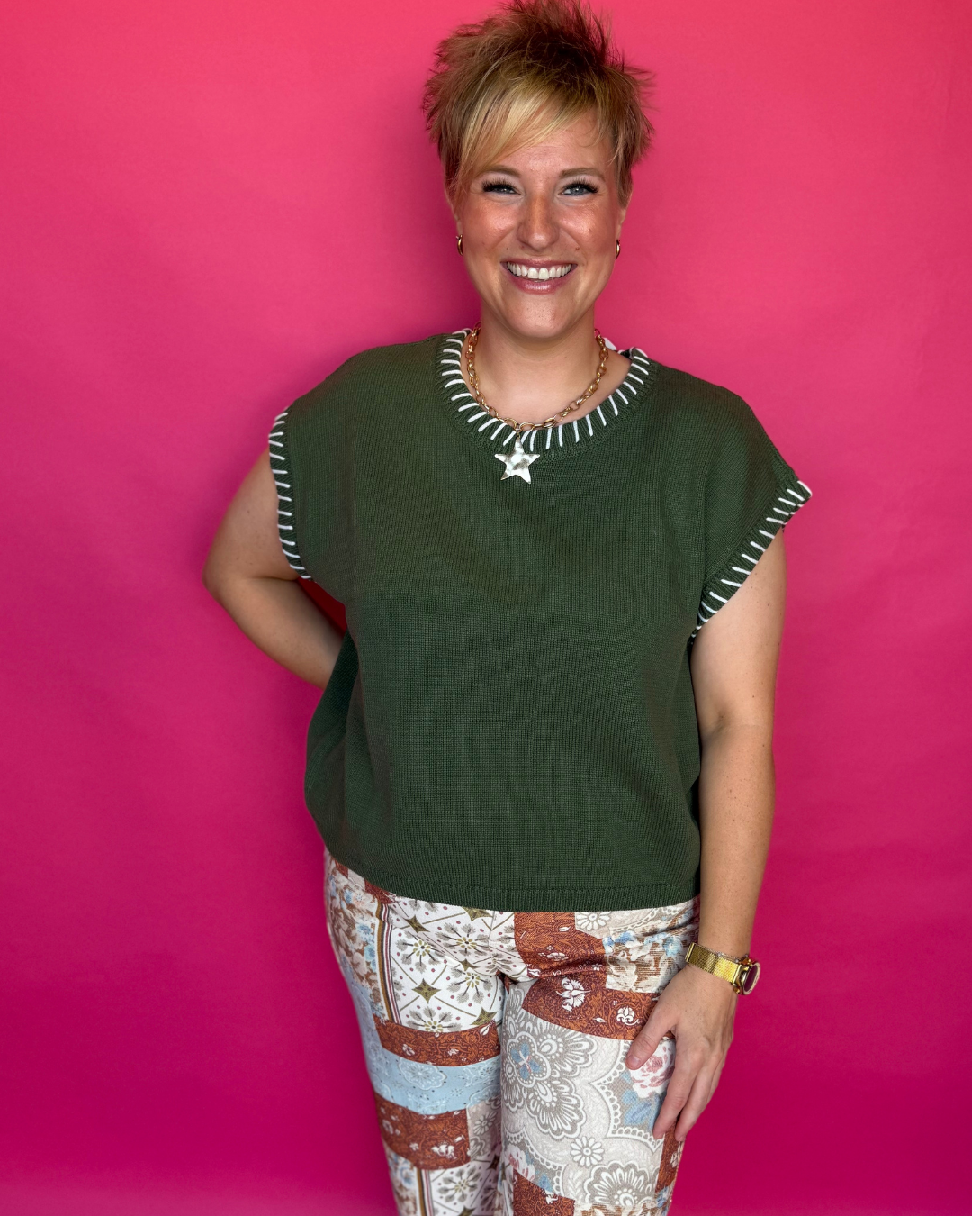 After Sunset Sweater in Army Green