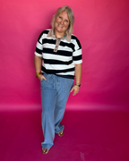 Main Street Stripe Top in Black