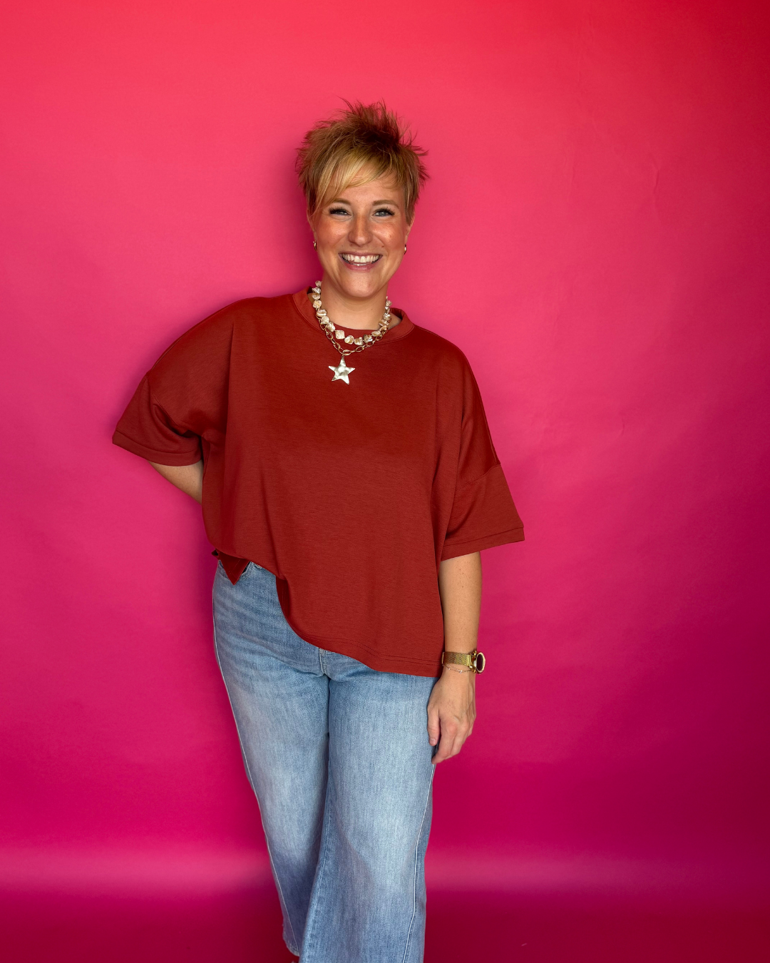 Sunset Nights Top in Rust
