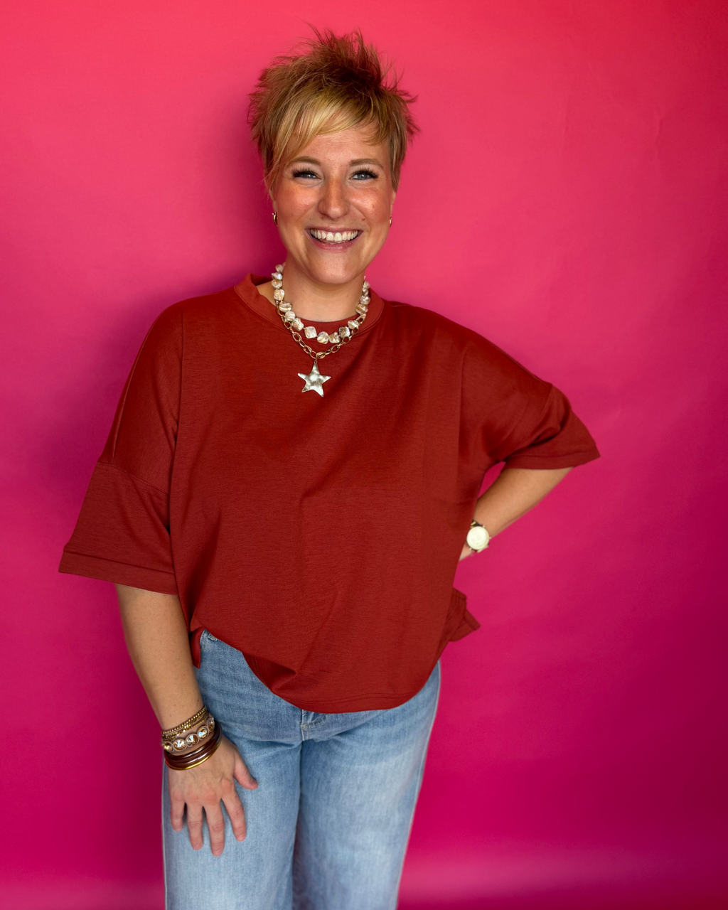 Sunset Nights Top in Rust