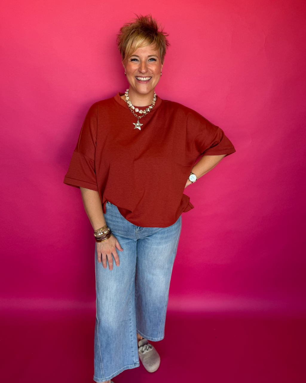 Sunset Nights Top in Rust