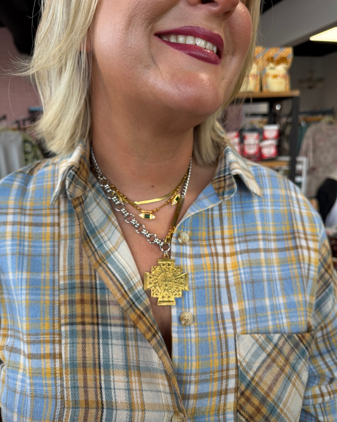 Fireside Plaid Top