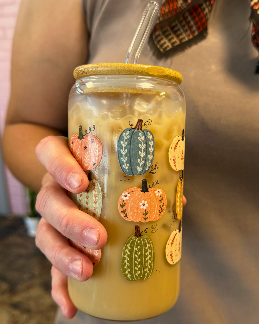 Pumpkin Spice Glass Tumble