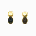 Gold & Stone Drop Earrings