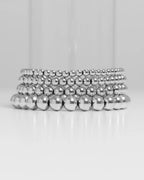 Stainless Steel Metal Bead Stretch Bracelet 5mm - Water Resistant