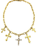 Bliss Gold Cross Charm Necklace by Gina Carmen