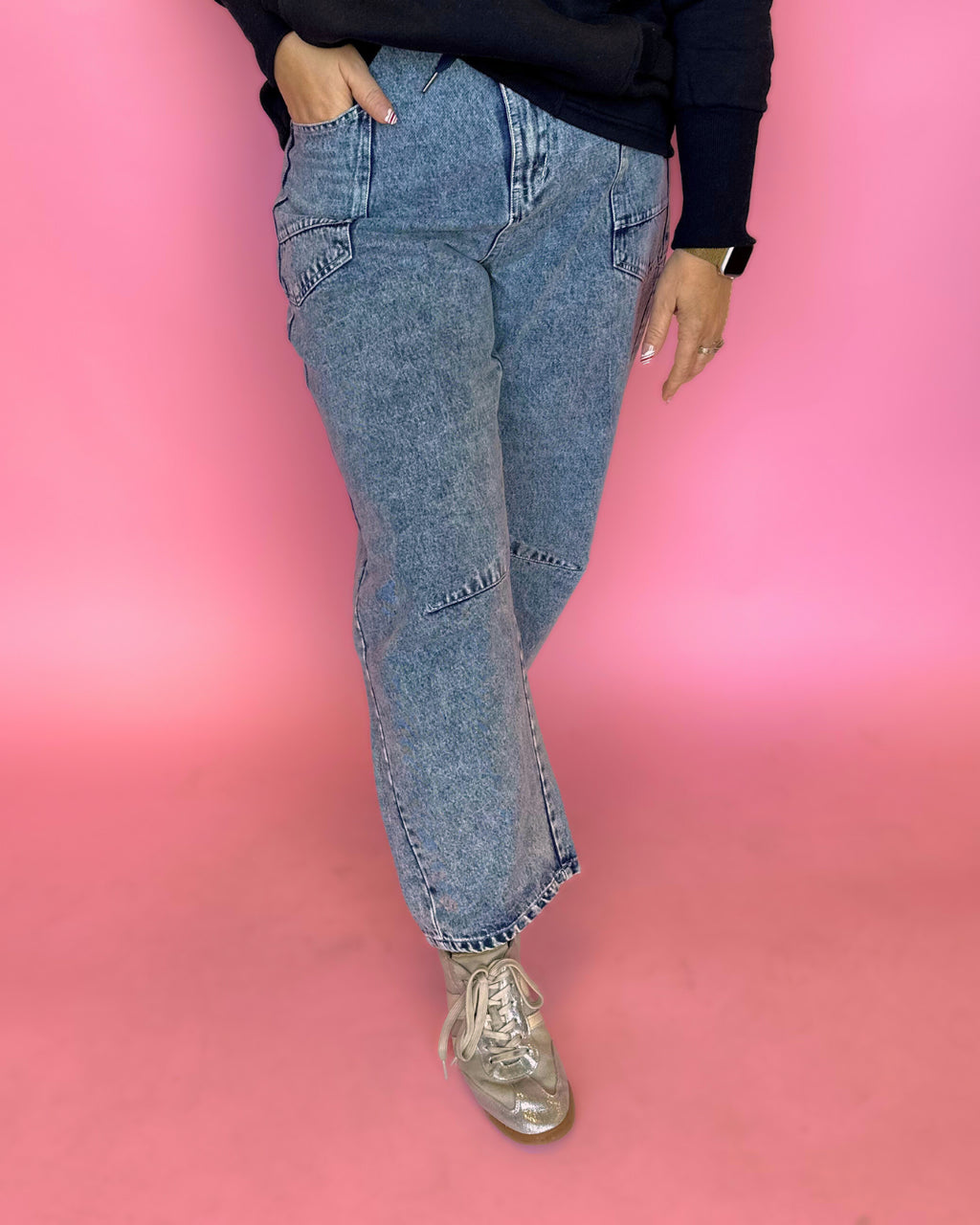 Blue Frost Barrel Denim