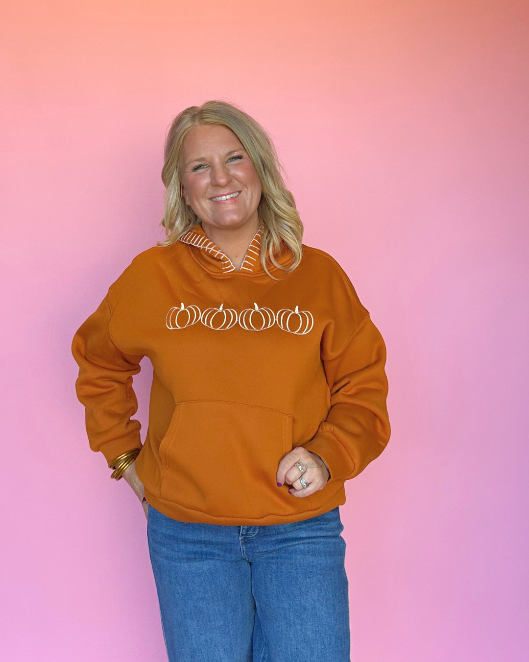 Pumpkin Emroidered Sweatshirt Hoodie