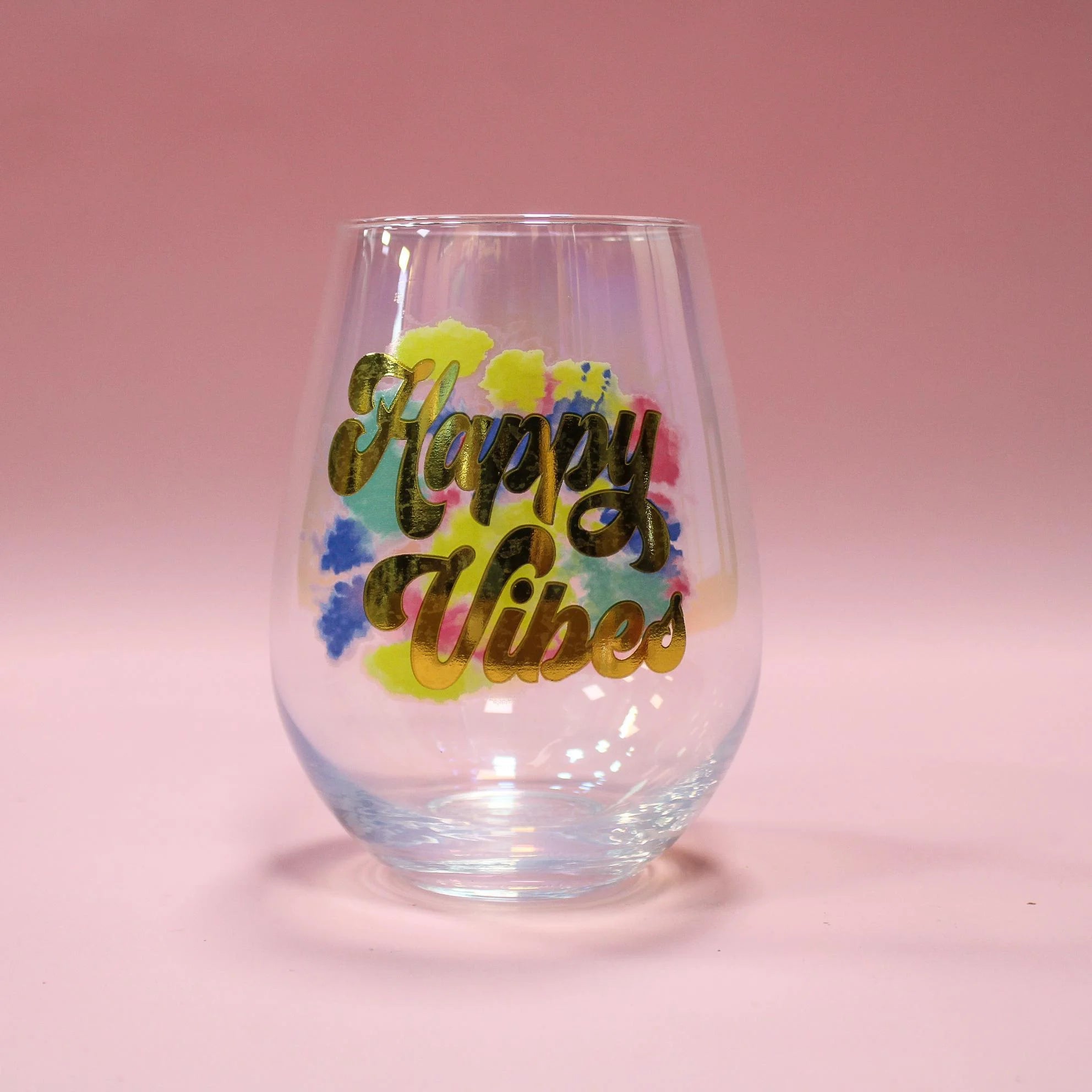 Happy Vibes Jumbo Wine Glass