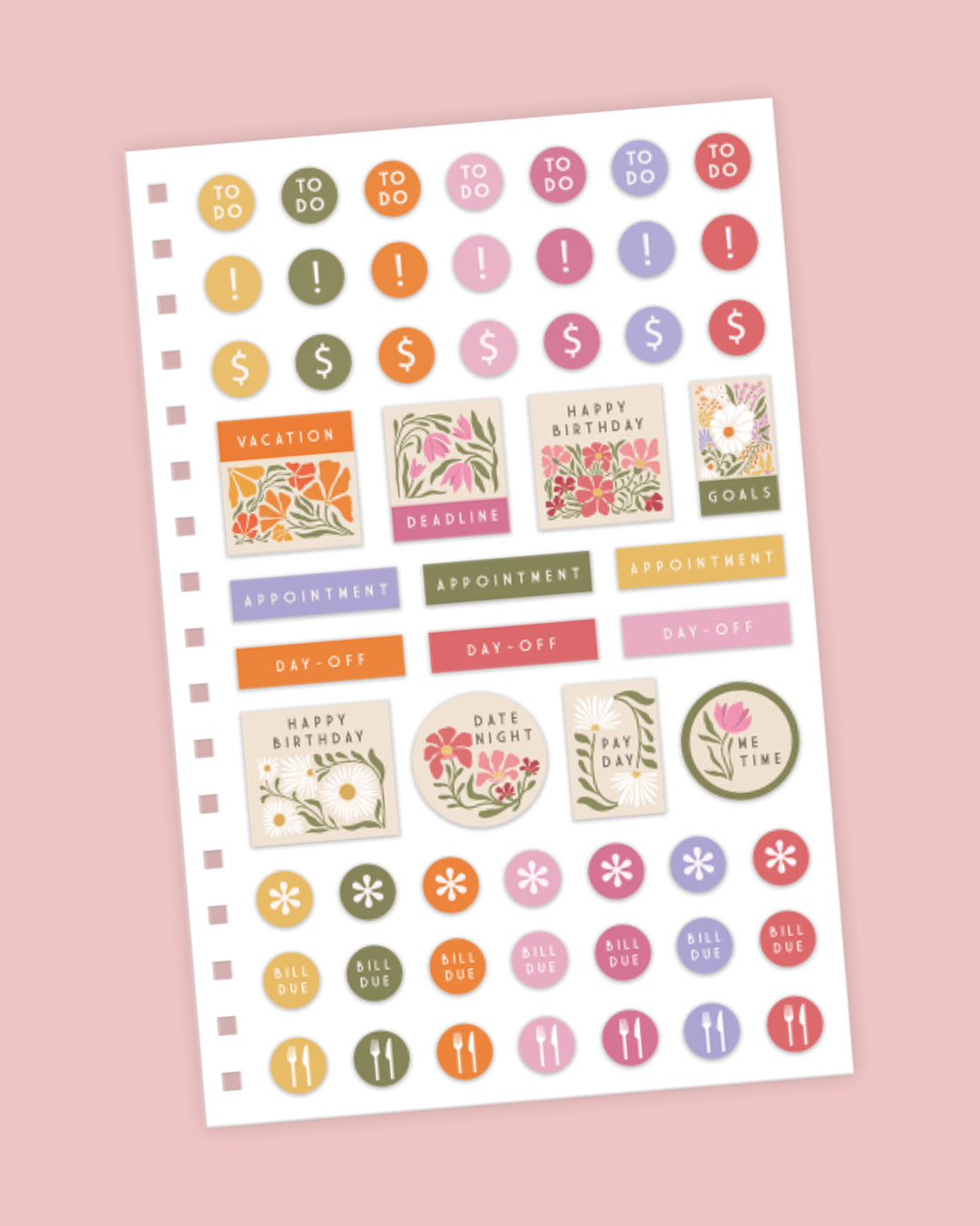 Wildflower Flower Market Undated Spiral Planner