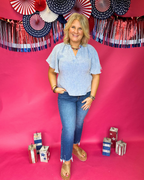 Wildflower Whisper Top in Denim