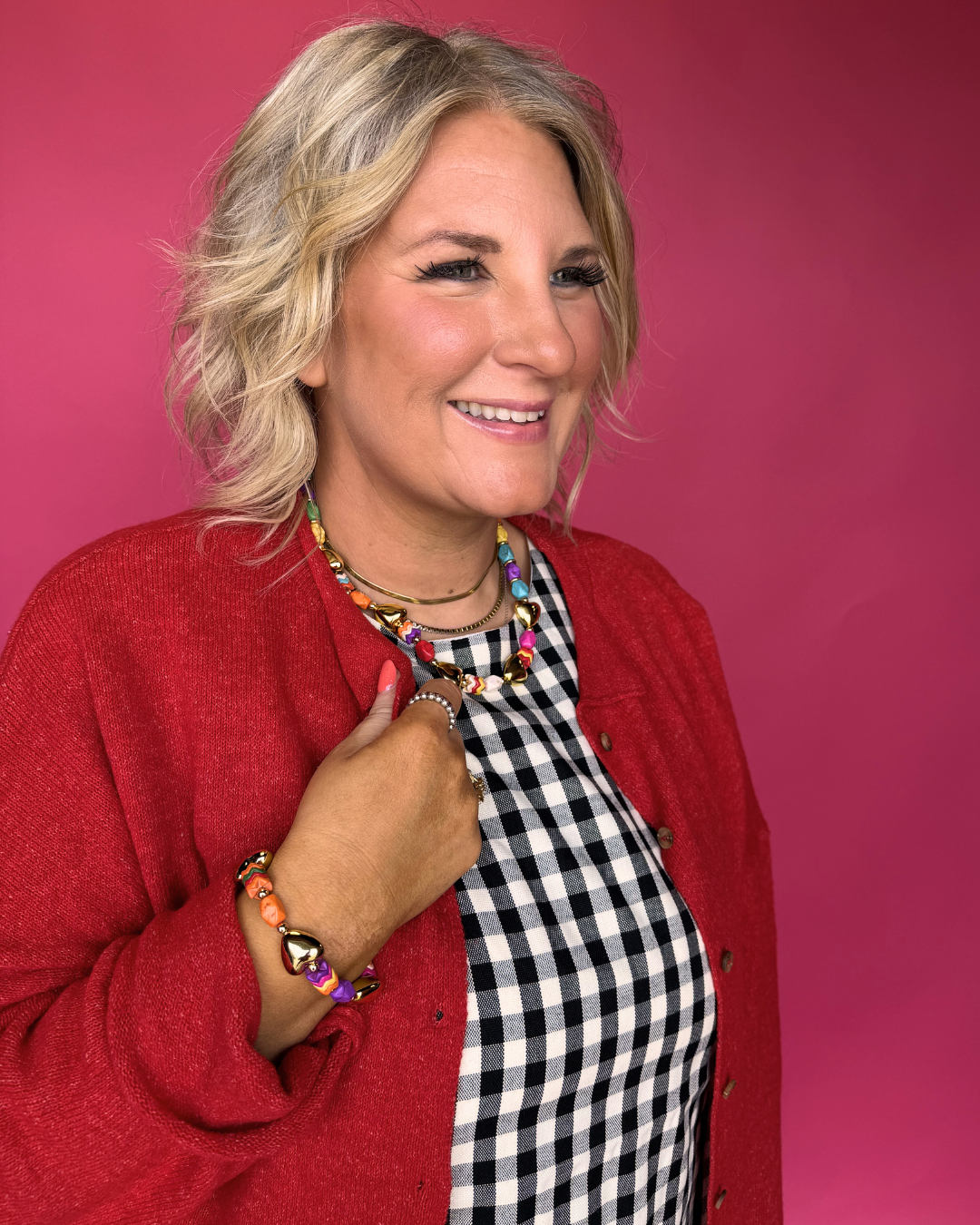 Sweet Escape Cardigan in Ruby