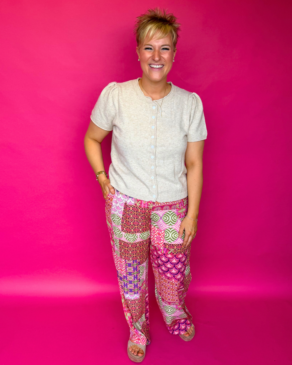 Simply You Top in Beige