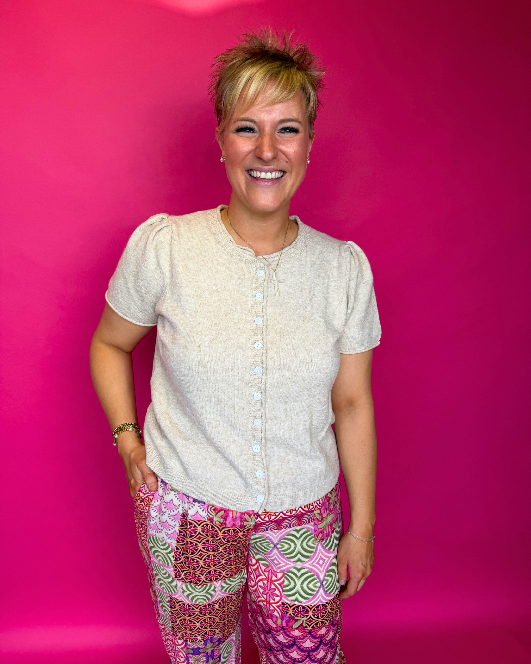 Simply You Top in Beige