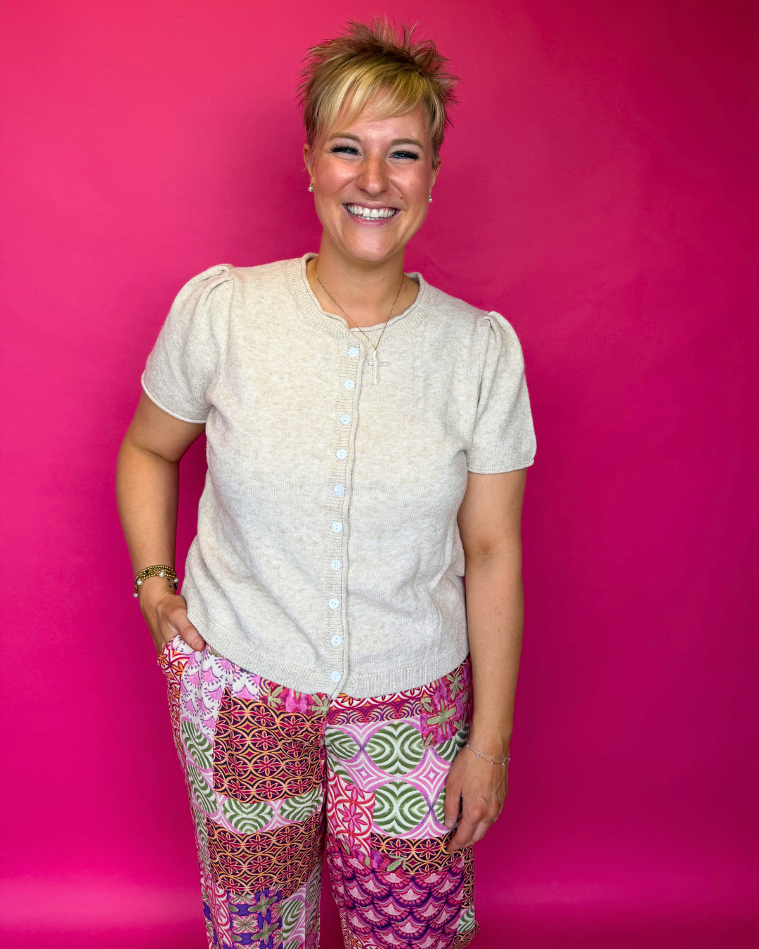 Simply You Top in Beige