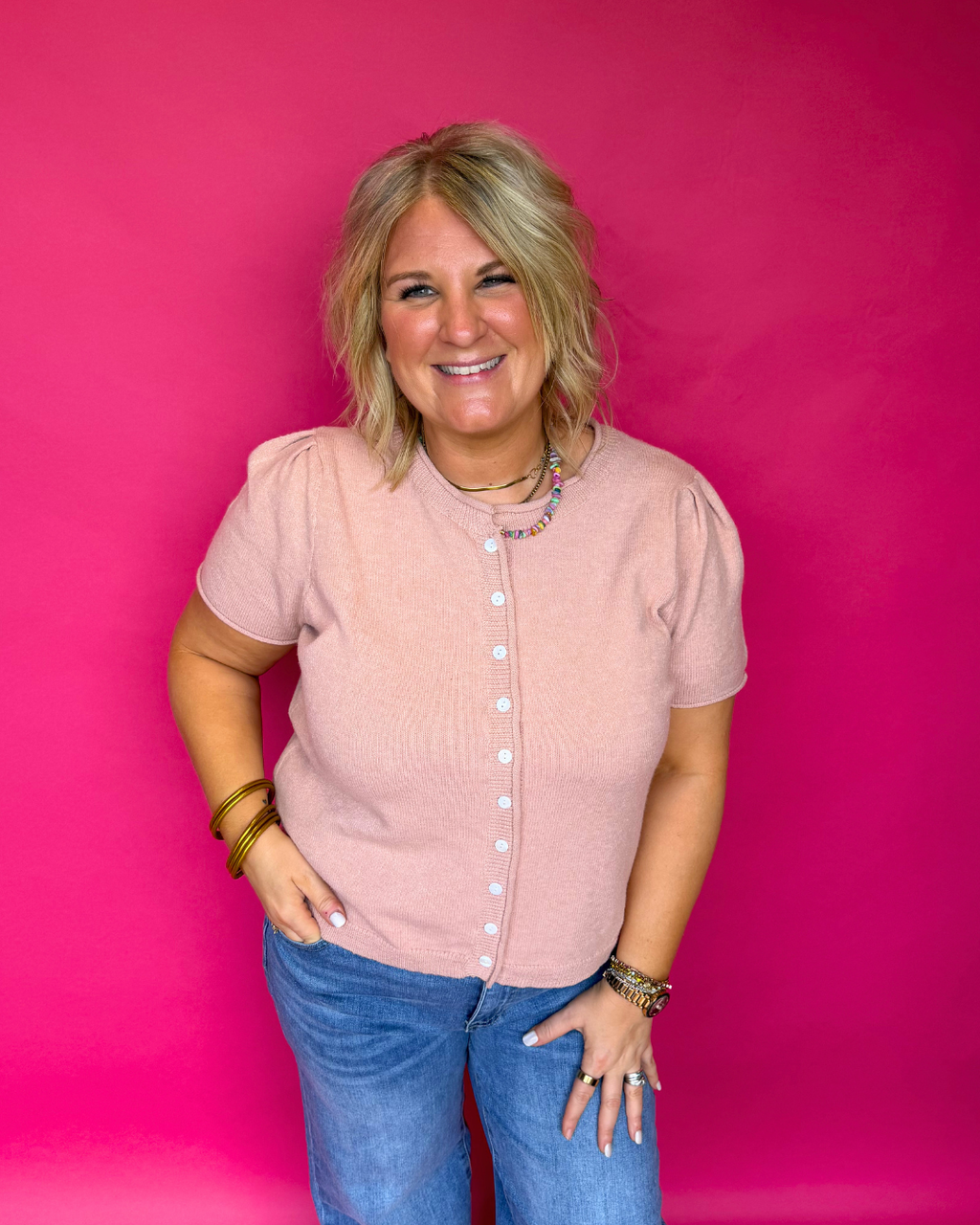 Simply You Top in Dusty Pink