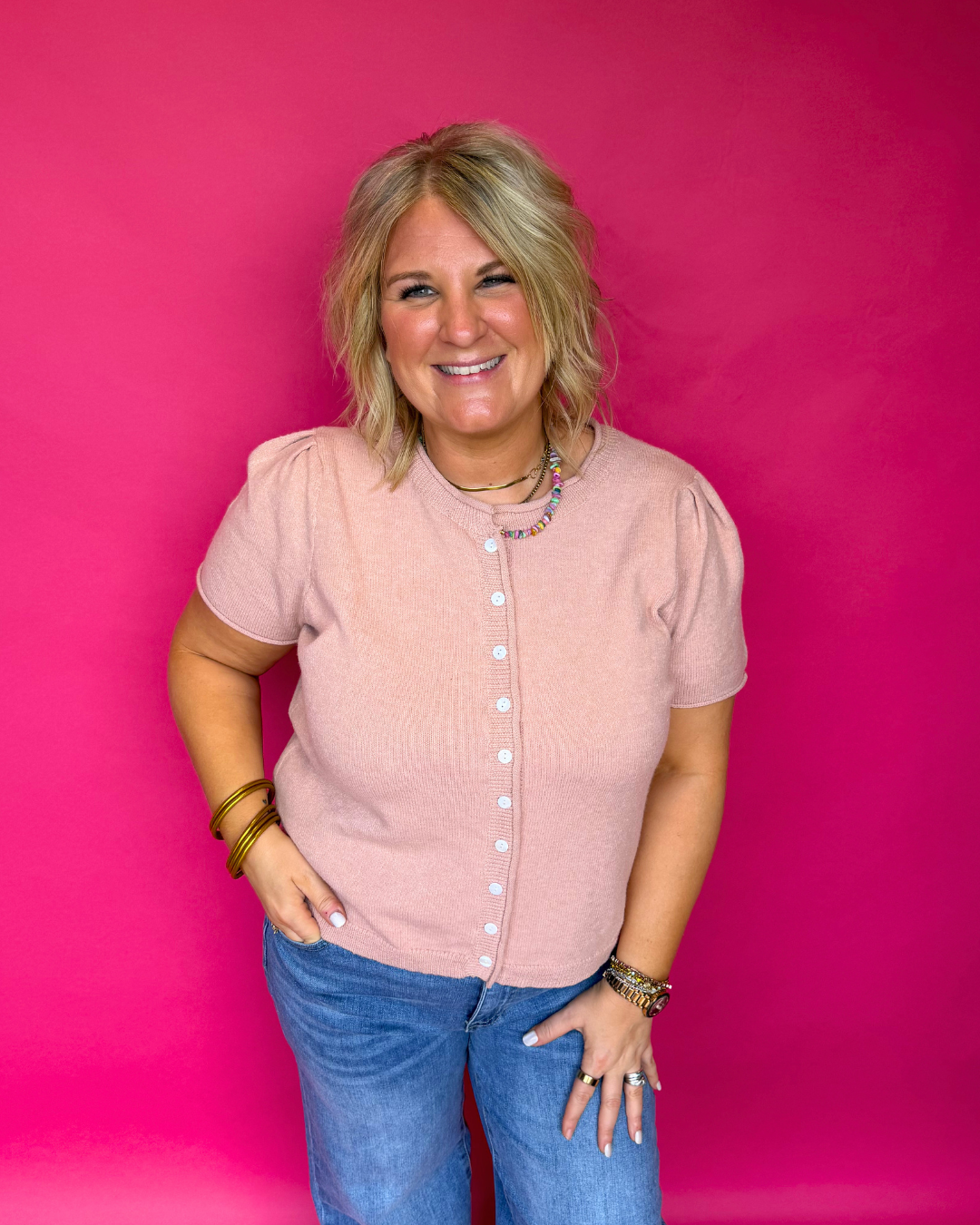 Simply You Top in Dusty Pink