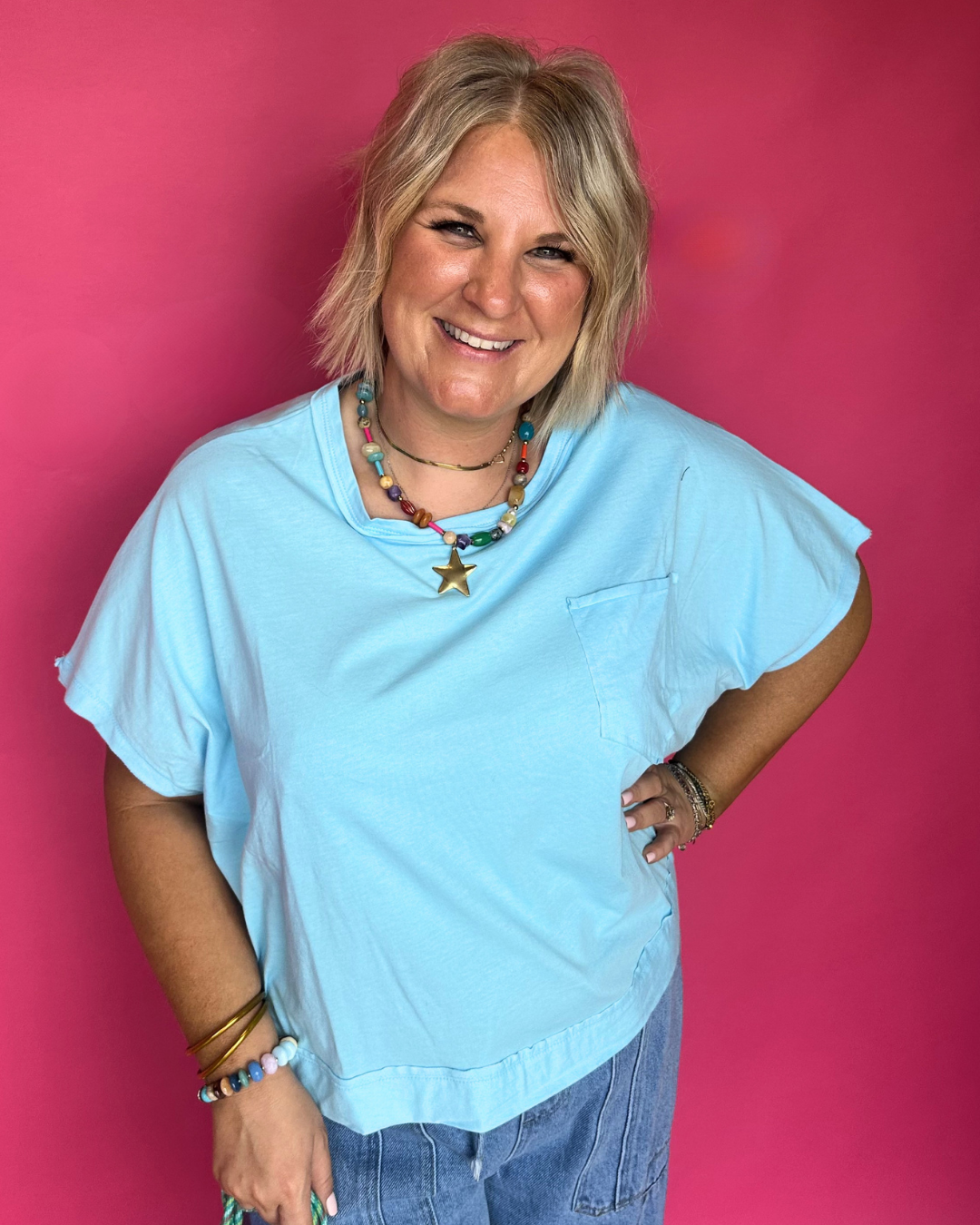 Sweet Citrus Tee in Sky Blue