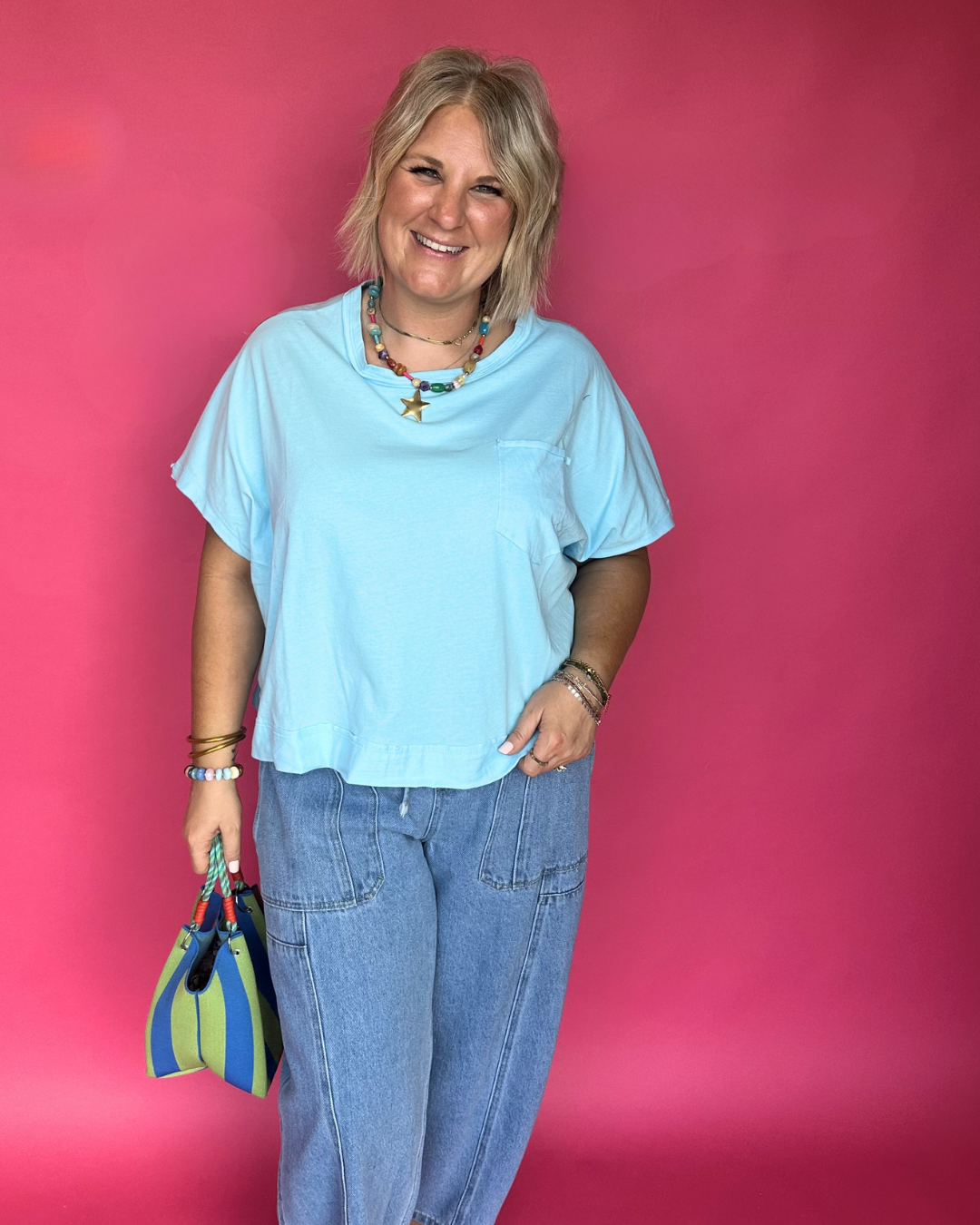 Sweet Citrus Tee in Sky Blue