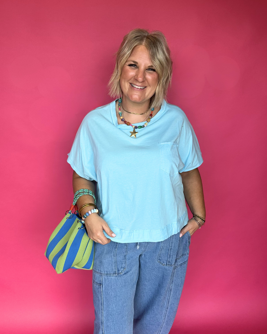 Sweet Citrus Tee in Sky Blue