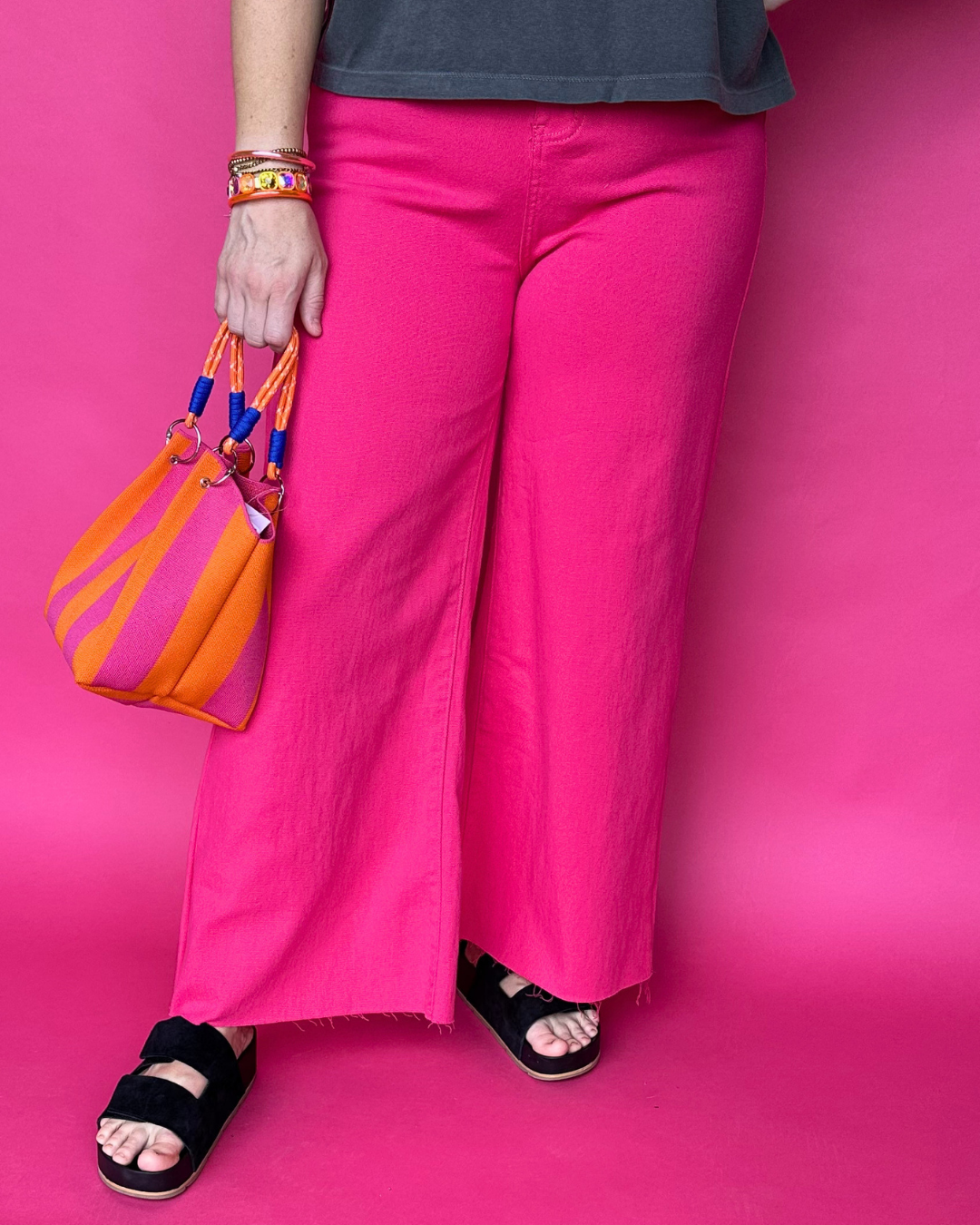 Bold Step Jeans in Hot Pink