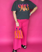 Bold Step Jeans in Hot Pink