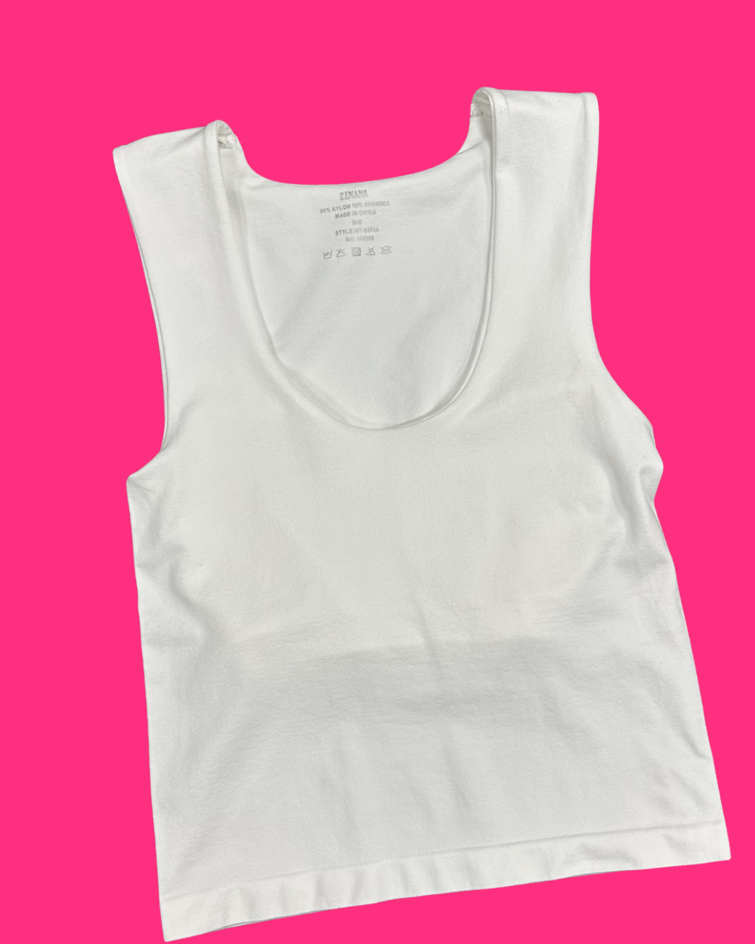 Seamless Cropped Tank in White