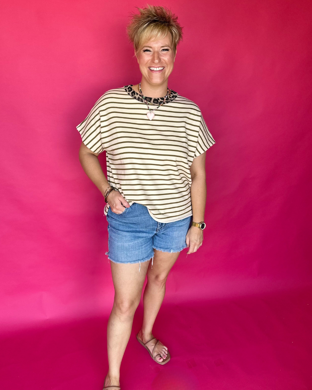 Latte Stripe Top