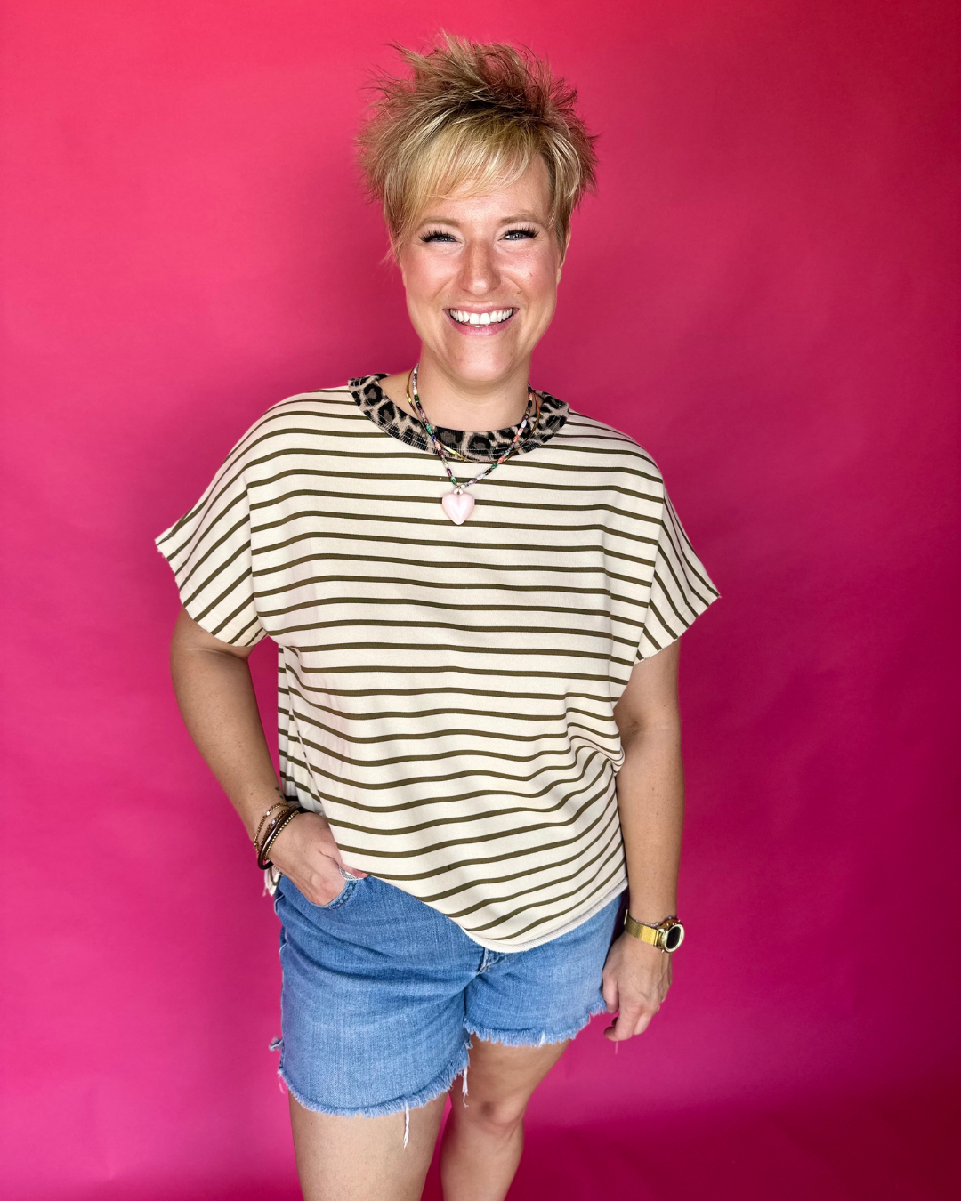 Latte Stripe Top