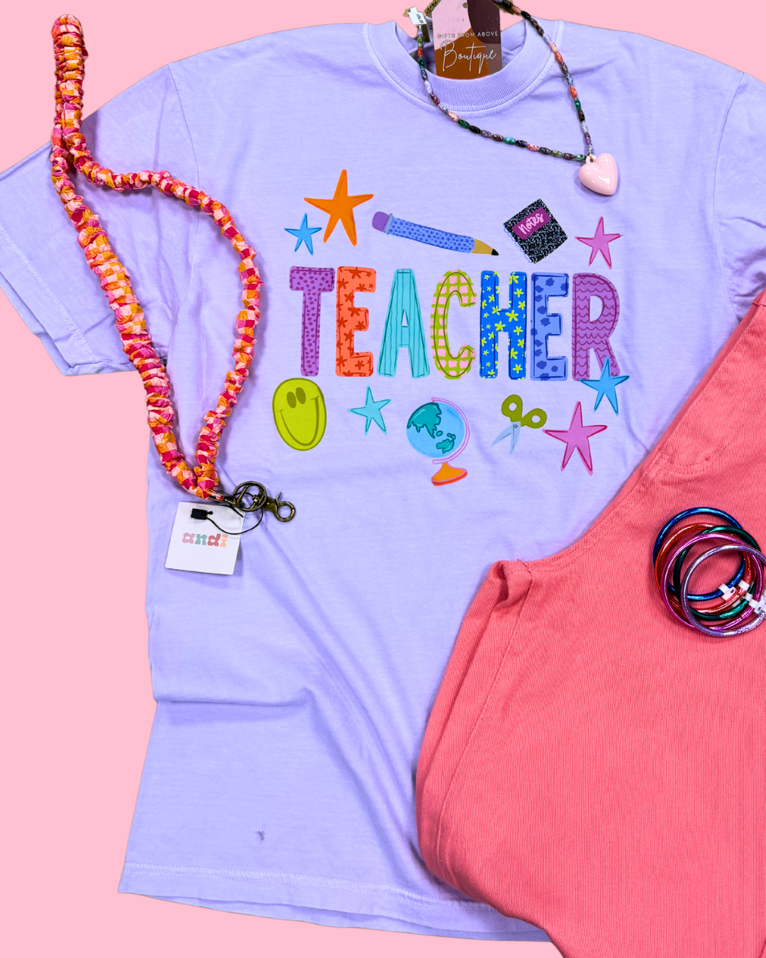 Teacher Life in Color Graphic Tee