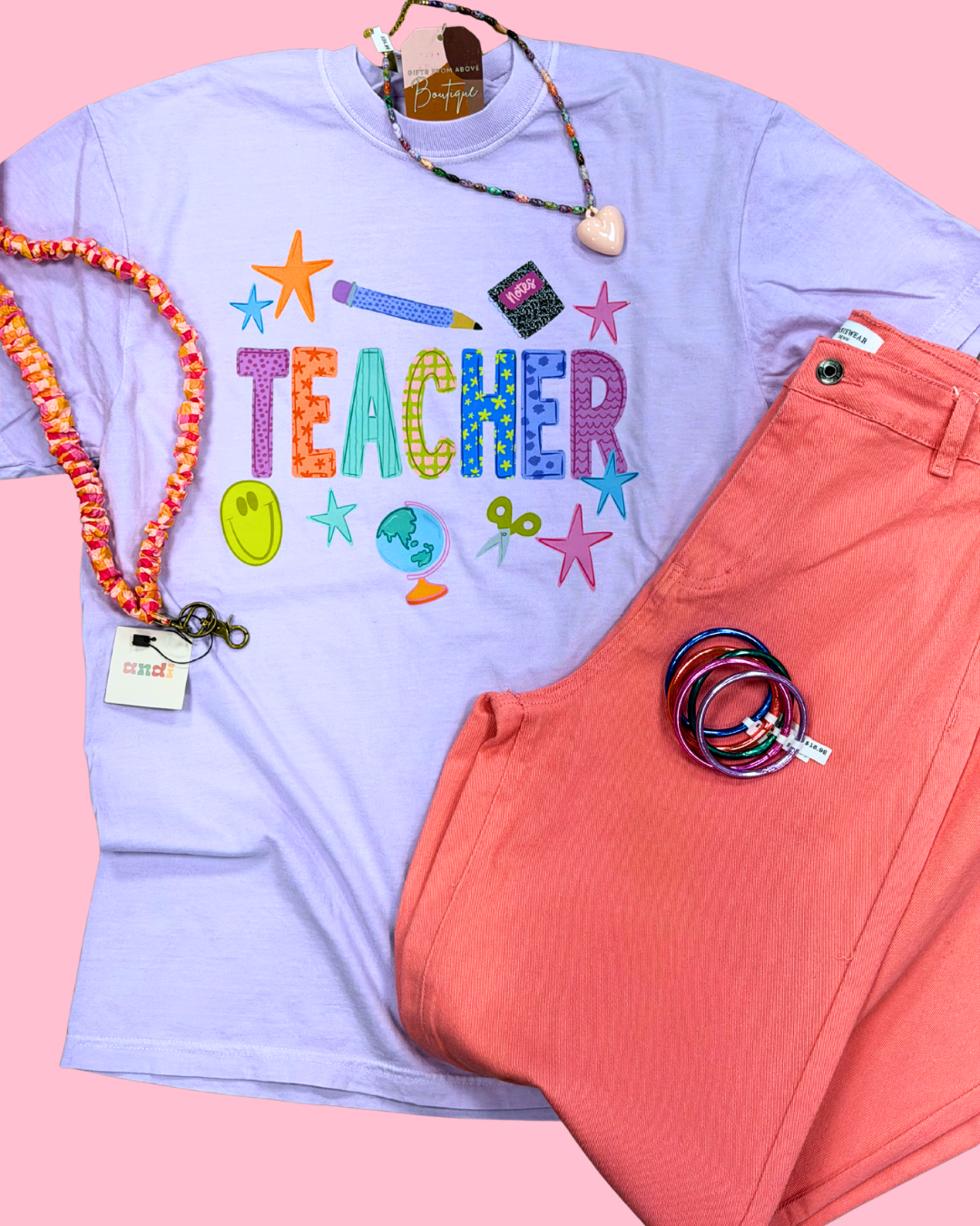 Teacher Life in Color Graphic Tee