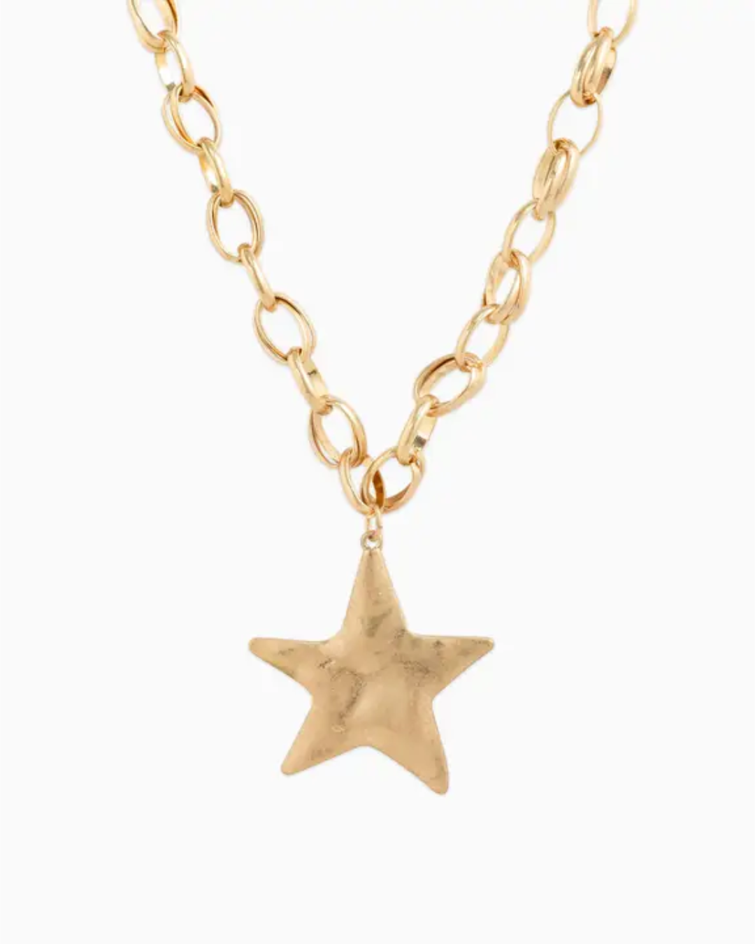 Large Hammered Star Necklace