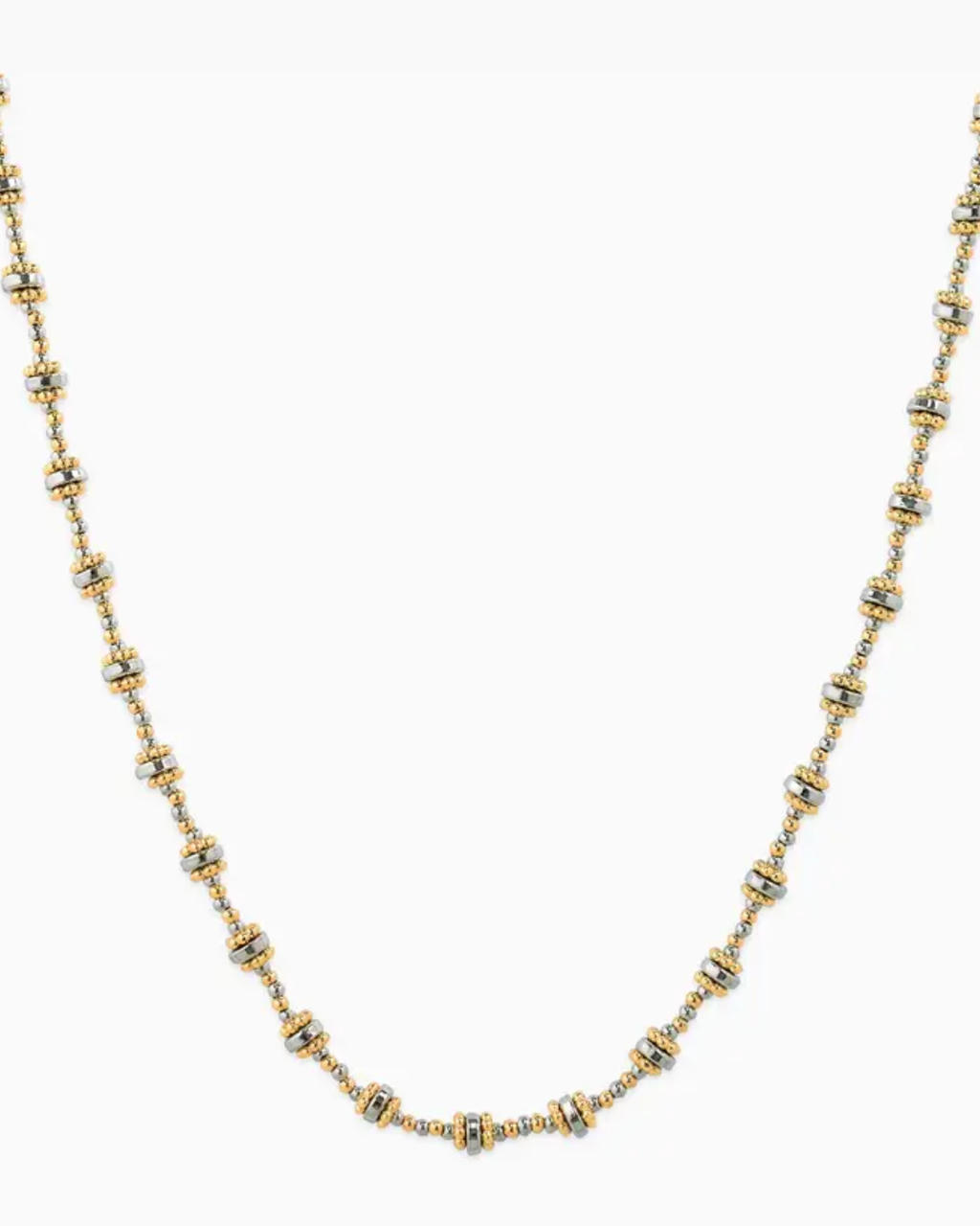 Two-Tone Rondelle Beaded Necklace