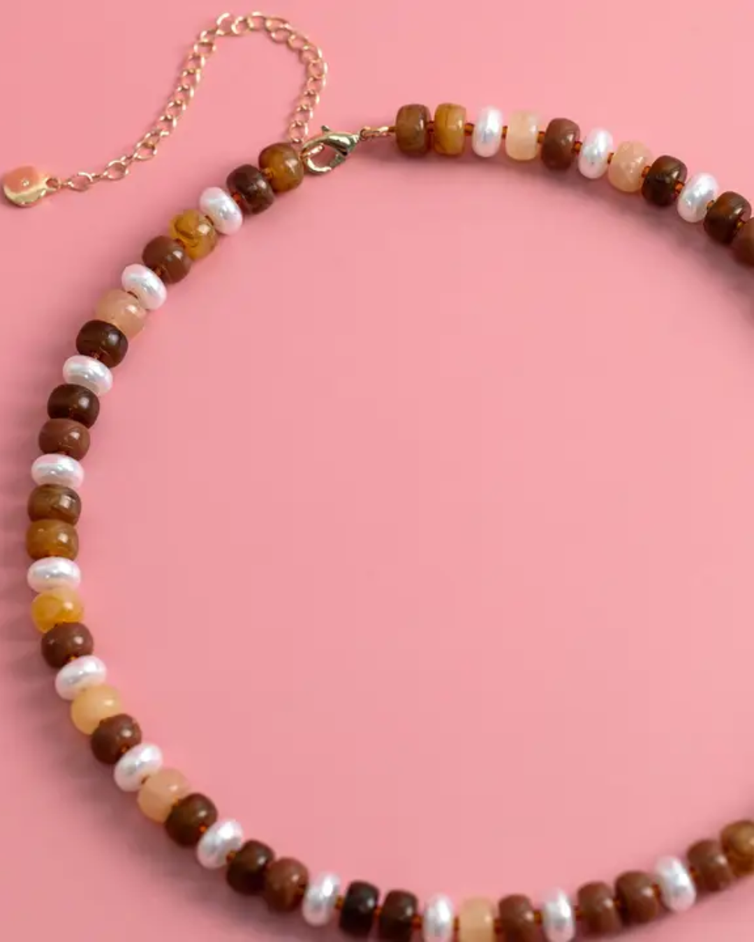 Spice Drop Bead Pearl Necklace