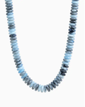 Neutral Color Wide Marble Beaded Necklace-Blue