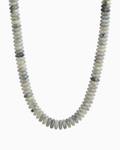 Neutral Color Wide Marble Beaded Necklace-Grey