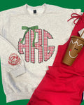Gingham Christmas Monogram Sweatshirt