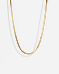 18K Gold Herringbone 20" Chain Necklace - Water Resistant