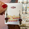 Glass Beaded Earrings in Amber