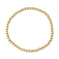 18k Gold Metal Bead Stretch Bracelet 4mm - Water Resistant