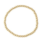 18k Gold Metal Bead Stretch Bracelet 4mm - Water Resistant